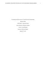 Examining the effectiveness of youth diversion programming