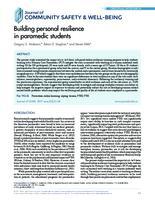 Building personal resilience in paramedic students