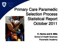 Primary Care Paramedic Program selection process: does it promote student success?