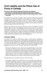Civil liability and the police use of force in Canada
