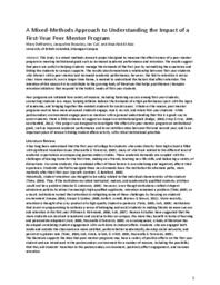A mixed-methods approach to understanding the impact of a first-year peer mentor program