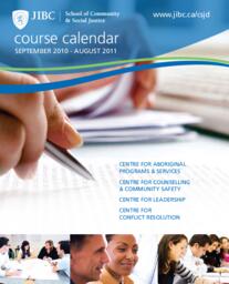 School of community & social justice course calendar September 2010 to August 2011