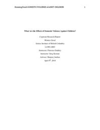 What are the effects of domestic violence against children?