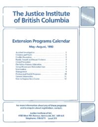 Extension programs schedule May - August, 1990