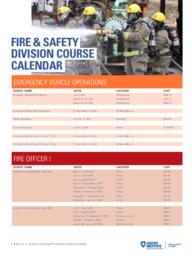 Fire & safety division course calendar 2015-2016