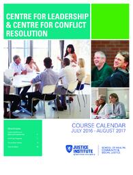 Centre for leadership & centre for conflict resolution course calendar July 2016 to August 2017