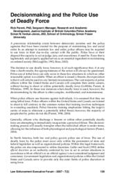 Decisionmaking and the police use of deadly force
