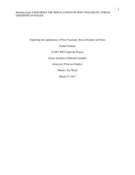 Exploring the implications of post-traumatic stress disorder on police