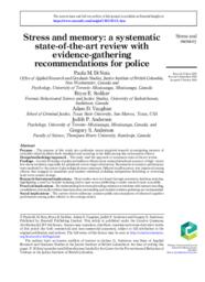 Stress and memory: a systematic state-of-the-art review with evidence-gathering recommendations for police