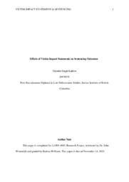 Effects of victim impact statements on sentencing outcomes