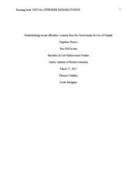 Rehabilitating sexual offenders: lessons from the Correctional Service of Canada