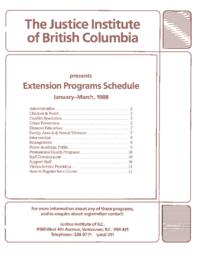 Extension programs schedule January - March, 1988