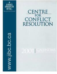 Centre for conflict resolution calendar January to August 2001