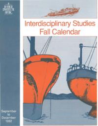 Interdisciplinary studies fall calendar September to December 1992