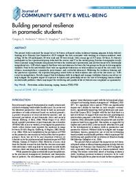 Building personal resilience in paramedic students