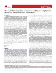 Editorial: the second international conference on physical employment standards: an international perspective