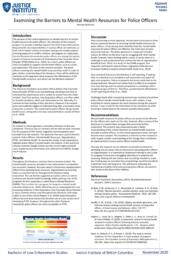 Examining the barriers to mental health resources for police officers