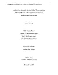 Academic motivation and the effects on students’ career aspirations: before and after a law enforcement studies education at the Justice Institute of British Columbia