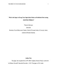 What is the impact of Long-Term Supervision Orders on recidivism rates among adult male offenders?