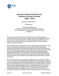 Domestic violence prevention and reduction in British Columbia (2000-2010) - Executive Summary