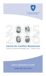 Centre for conflict resolution calendar September 2005 to August 2006