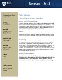 Police integrity: the unwillingness to report misconduct
