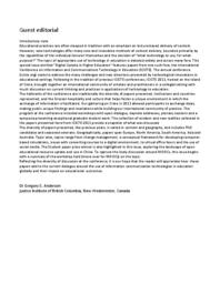 Guest editorial: special issue: digital uptake in higher education