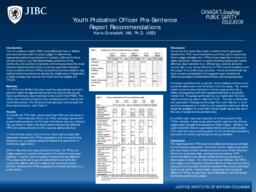 Youth probation officer pre-sentence report recommendations