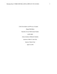 Cyber surveillance and privacy in Canada
