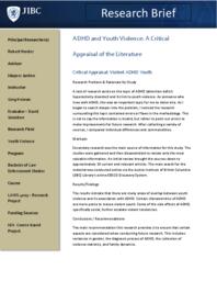 ADHD and youth violence: a critical appraisal of the literature