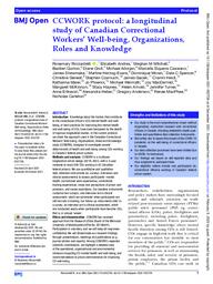 CCWORK protocol: longitudinal study of Canadian correctional workers' well-being, organizations, roles and knowledge