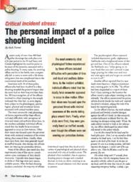 Critical incident stress: the personal impact of a police shooting incident