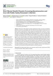 Brief mental health disorder screening questionnaires and use with public safety personnel: a review