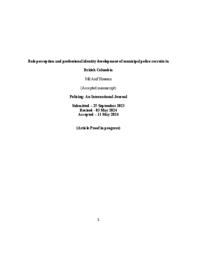 Role perception and professional identity development of municipal police recruits in British Columbia