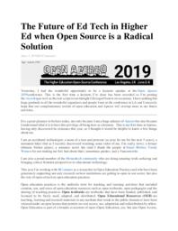 The future of ed tech in higher ed when open source is a radical solution