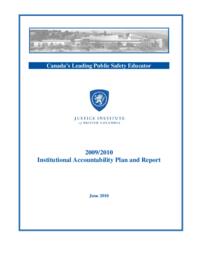 Institutional accountability plan and report 2009-2010