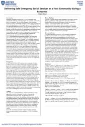 Delivering safe emergency social services as a host community during a pandemic