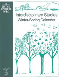 Interdisciplinary studies winter/spring calendar January to May 1994