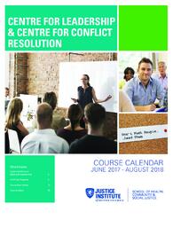 Centre for leadership & centre for conflict resolution course calendar June 2017 to August 2018