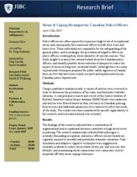 Stress and coping strategies for Canadian police officers