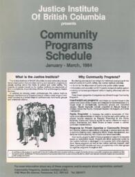 Community programs schedule January - March, 1984