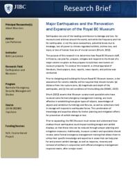 Major earthquakes and the renovation and expansion of the Royal BC Museum