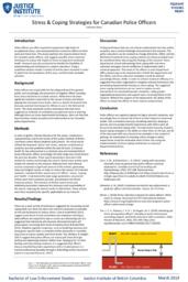 Stress and coping strategies for Canadian police officers