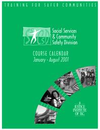 Social services & community safety course calendar January to August 2001
