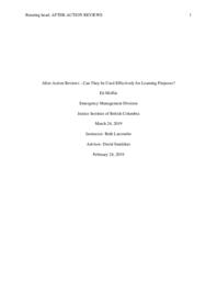 After-action reviews-can they be used effectively for learning purposes?