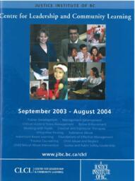 Centre for leadership and community learning calendar September 2003 to August 2004