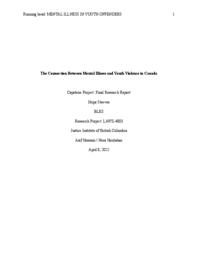 The connection between mental illness and youth violence in Canada