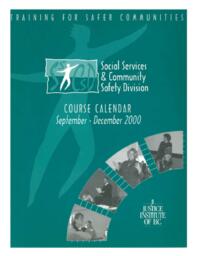 Social services & community safety division course calendar September to December 2000