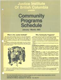 Community programs schedule January - March, 1983