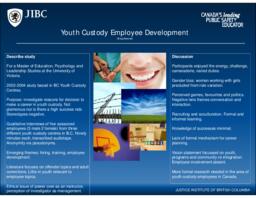 Youth custody employee development